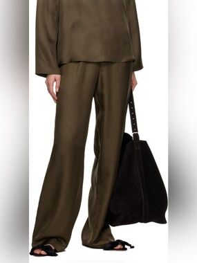 BNWT Loulou Studio Wide-Leg Satin Trousers